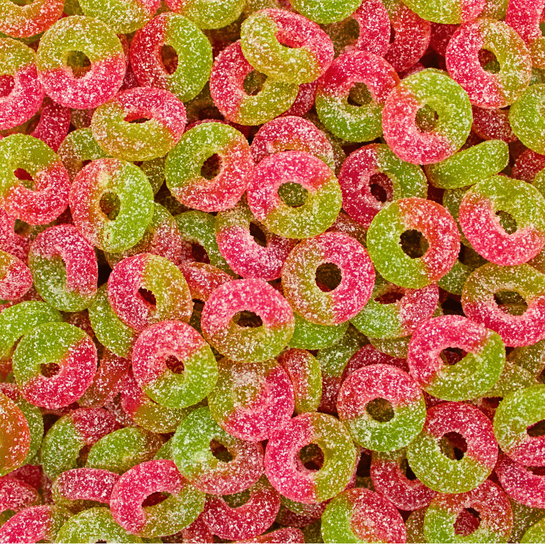 Sour Strawberry Apple Rings - Stock Boy Candy Co.